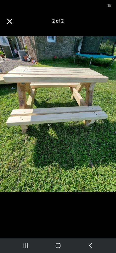 Childrens Wooden Picnic Bench Table – New