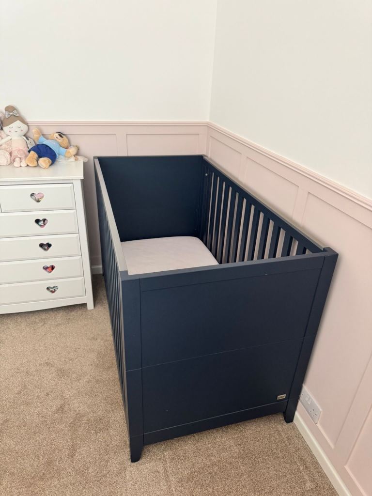 Mamas & Papas Melfi Cotbed & Dresser & Matress - Midnight Blue