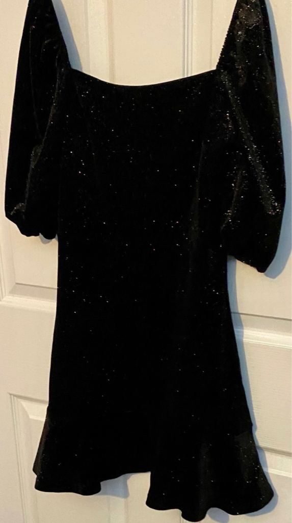 Miss Selfridge Black  Sparkle Mini Dress - UK  6 good condition 