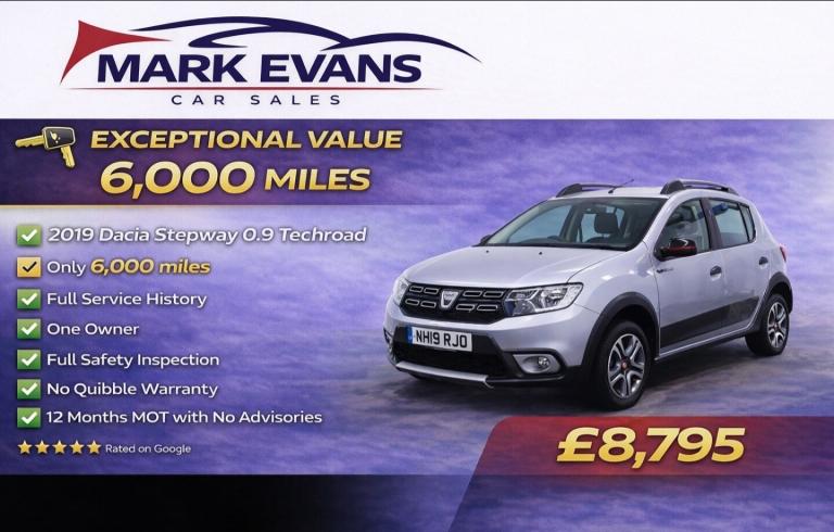 2019 Dacia Sandero Stepway 0.9 TCe Techroad 5dr HATCHBACK Petrol Manual