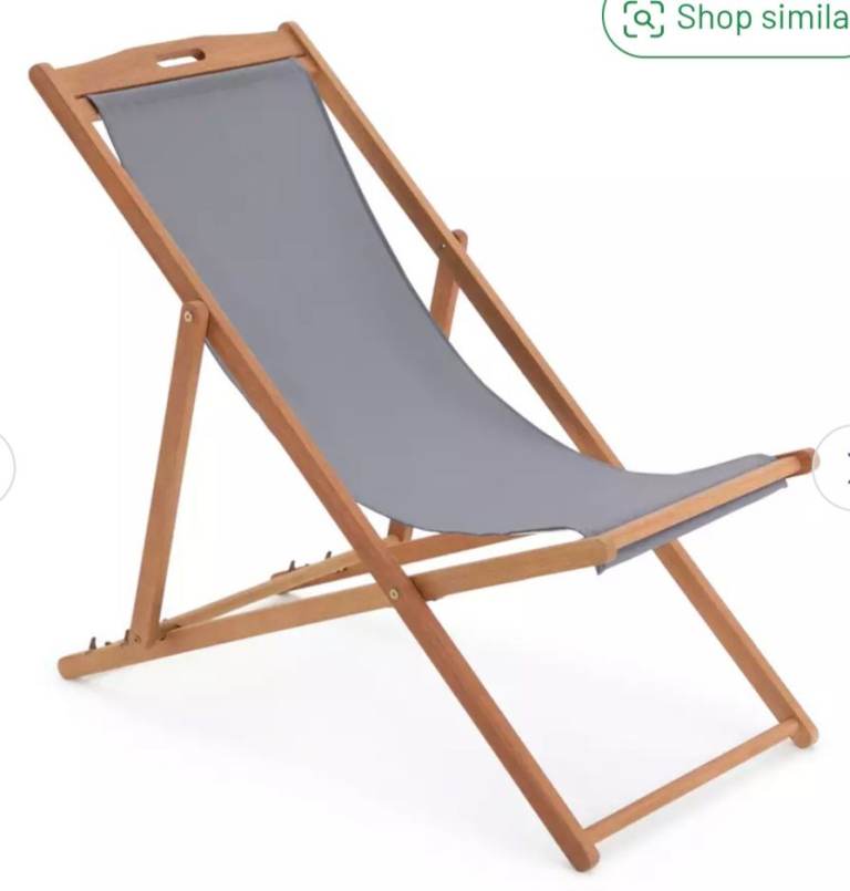 Wooden Garden Deck Chair – Charcoal