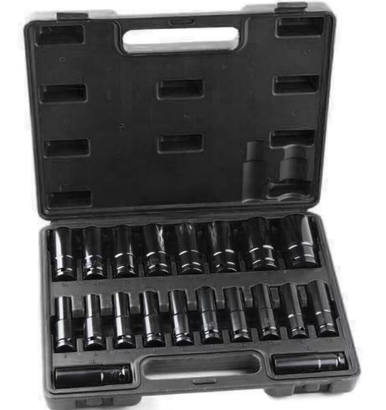 20 Piece Professional Heavy Duty Deep Impact Socket 8mm to 32 mm 