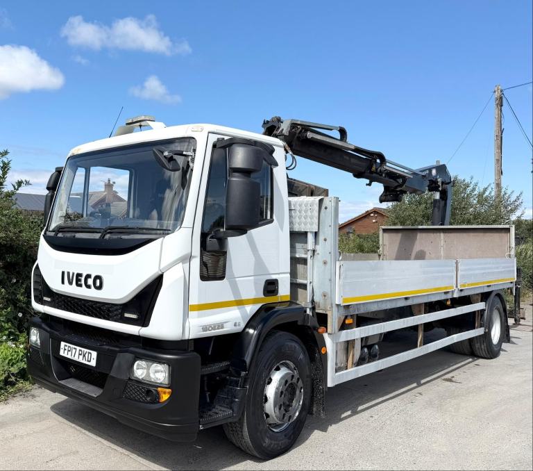 2017 IVECO EUROCARGO 180E25 DOUBLE DROPSIDE REAR MOUNTED HMF1420 BRICKGRAB EURO6