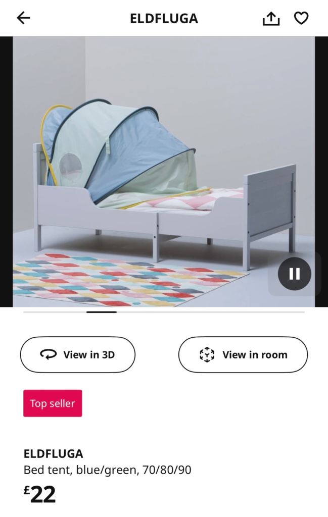 4 x IKEA ELDFLUGA Bed tent canopy