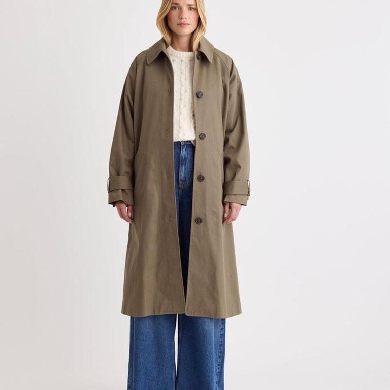 Nobody's Child trench car coat Toast Khaki green BNWT size Large Oversized 