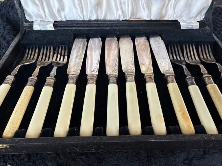 Vintage Cased Cutlery Set – Knives and Forks