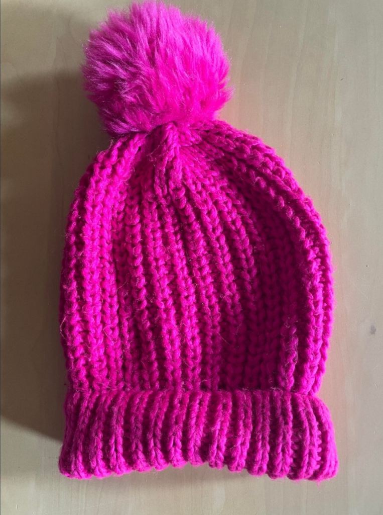 AS NEW OASIS BRIGHT PINK BOBBLE HAT (Winter Warm Ladies)