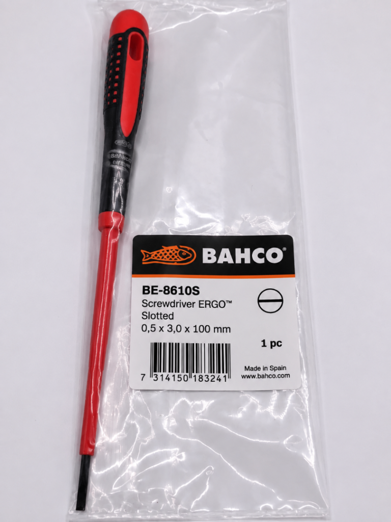 New Sealed Bahco BE-8220S ERGO VDE Insulated Screwdriver 3x100mm