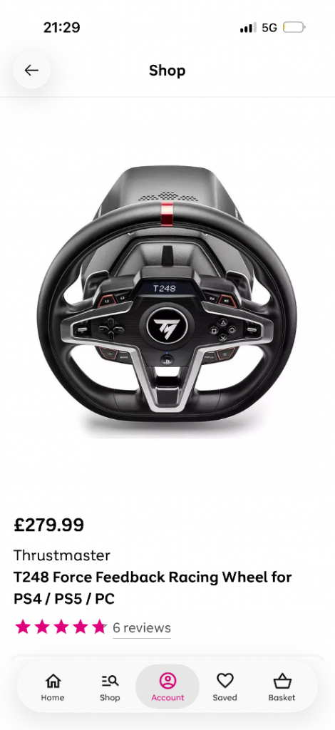 Thrustmaster racing wheel 