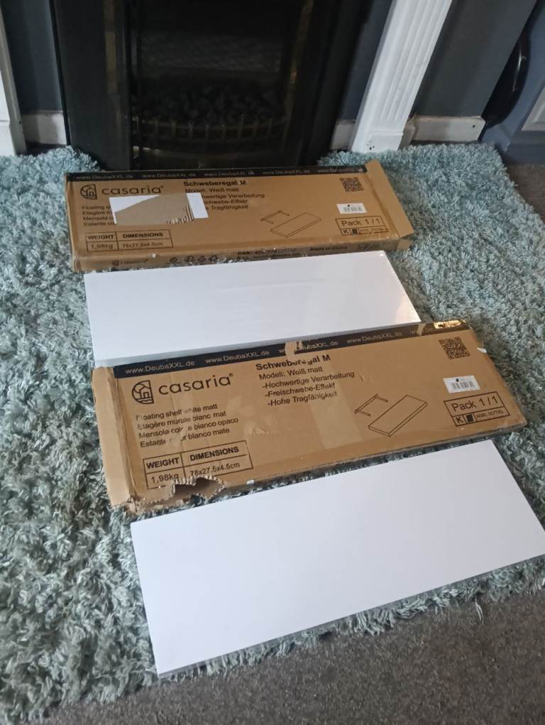 White floating shelves ( 2 available £15 each )