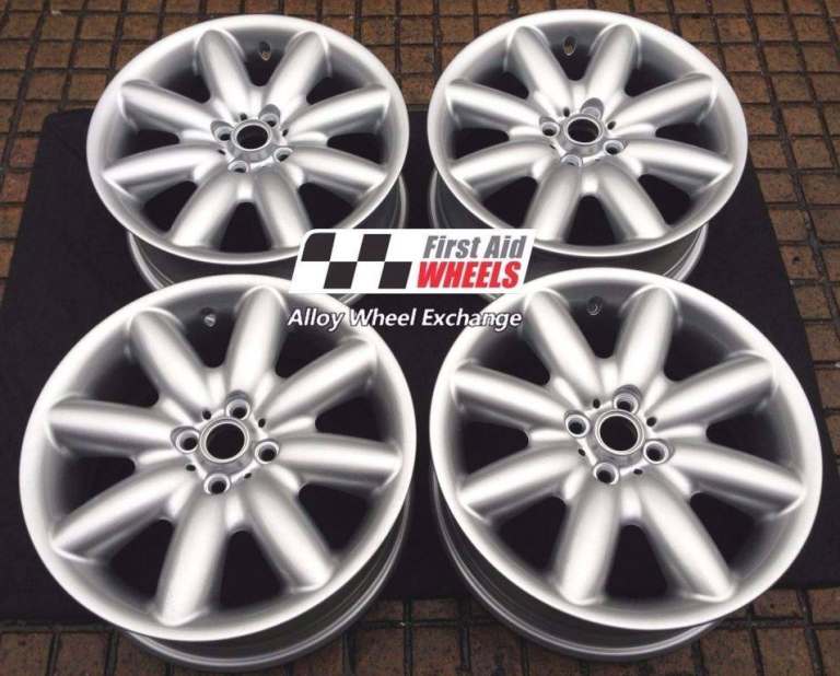 MINI COOPER S SET 4X 17'' GENUINE R85 S SPOKE SILVER REFURBISHED ALLOY WHEELS S118S4