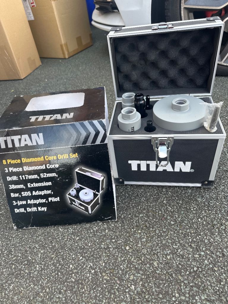 TITAN 8 Piece Diamond Core Drill Set – As Good As New