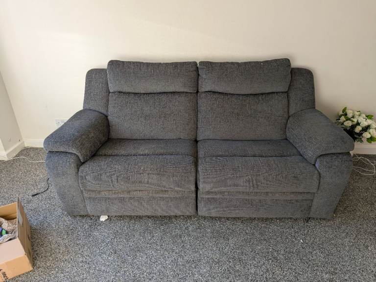 DFS, Three-Seater Electric Recliner Sofa – Grey, Good Condition