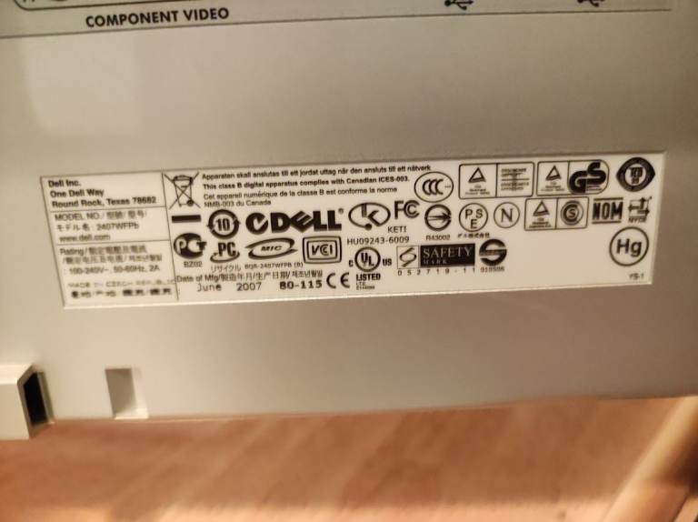 FREE - Dell 2407WFP Flat Panel Monitor, with a 24 inch screen