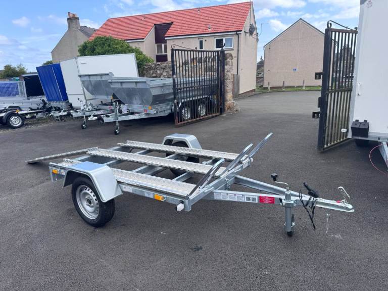 Brand New 2.5m x 1,32m Single Axle Motorbike Trailer 750KG