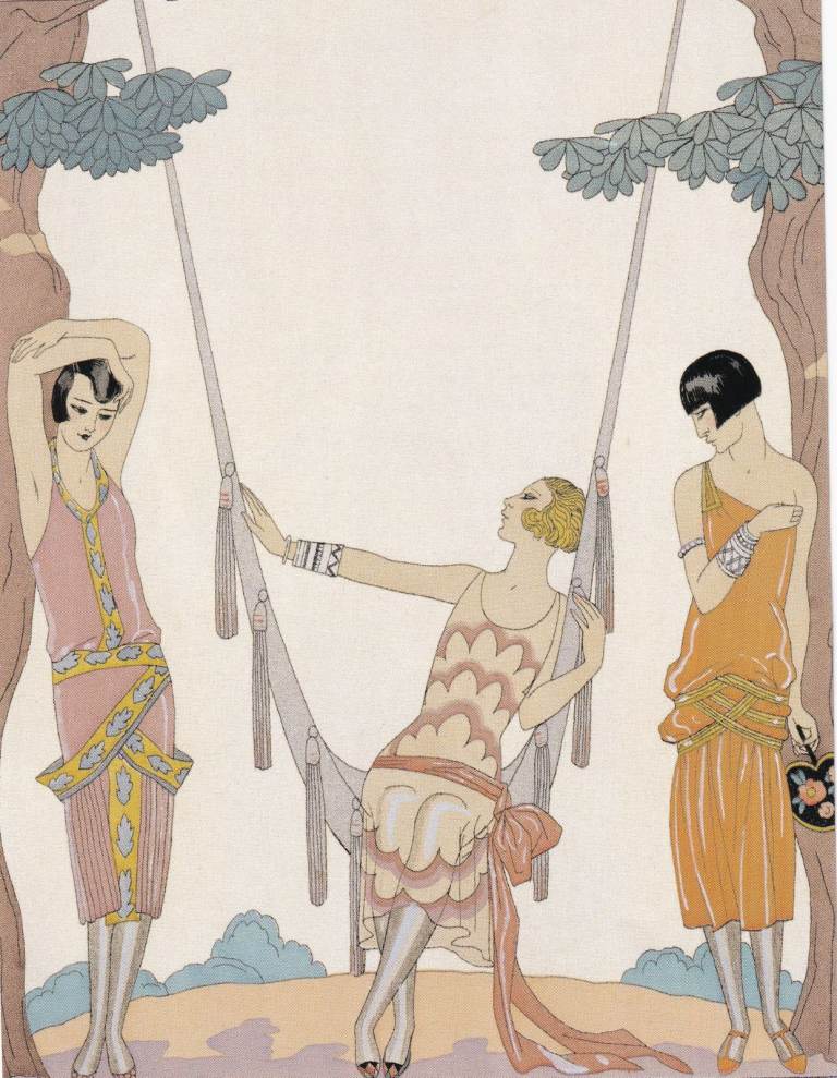 63. A Rare Original Print of an Art Deco Advertisement of the Day Women and a Swing