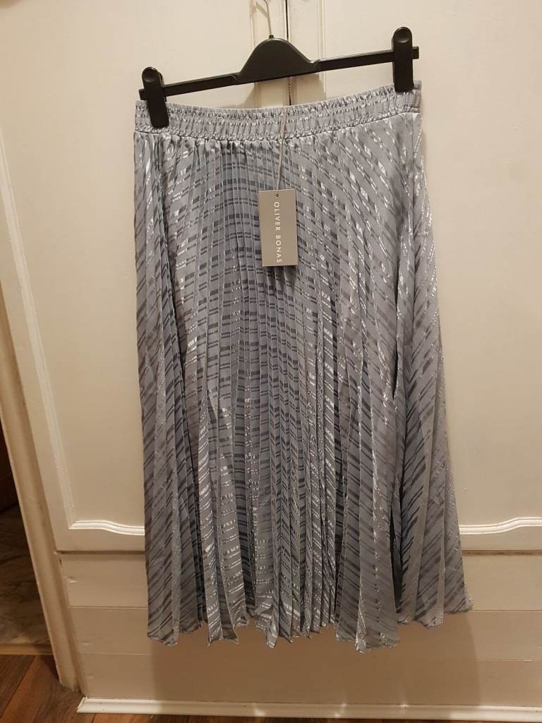 Oliver Bonas Pleated Maxi Skirt Size 12