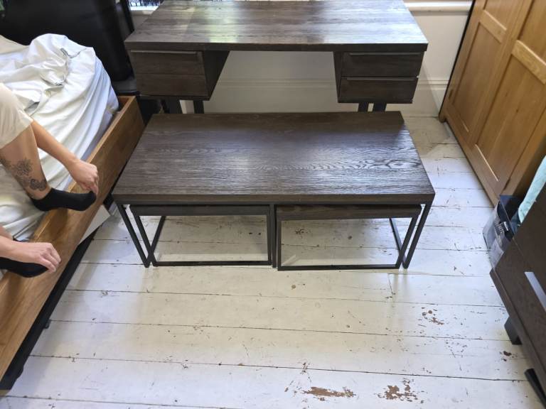 John Lewis Calia Dark Oak Nest of 3 Coffee Tables
