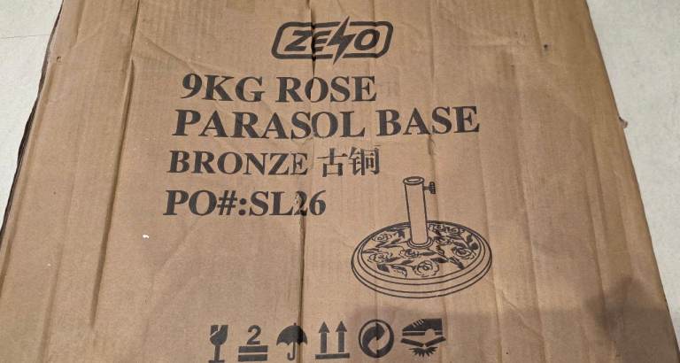 ZENO 9KG Rose Parasol Base – Bronze just base.