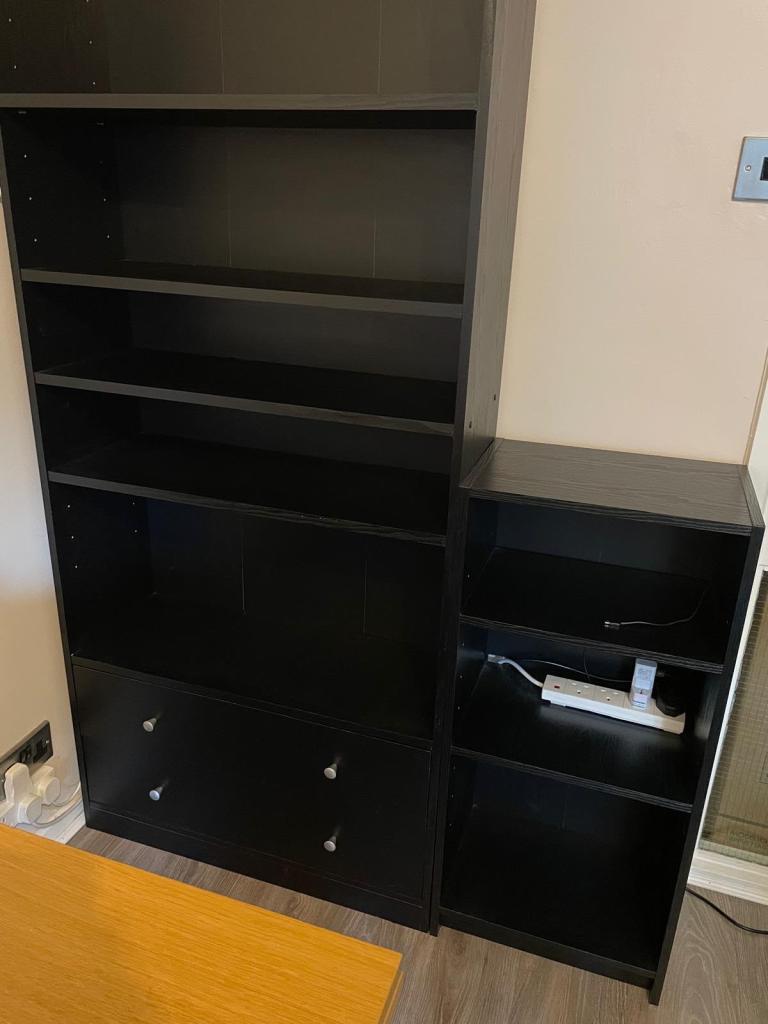 URGENT!!! Large Black Bookcase / Storage Unit with Drawers