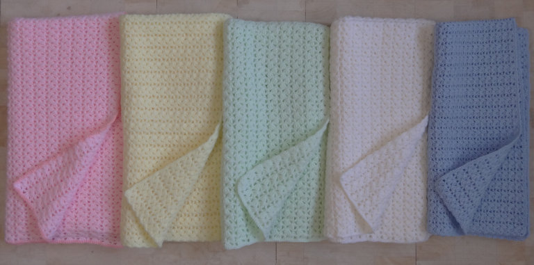 Hand Crocheted Baby Blankets - Sold Individually