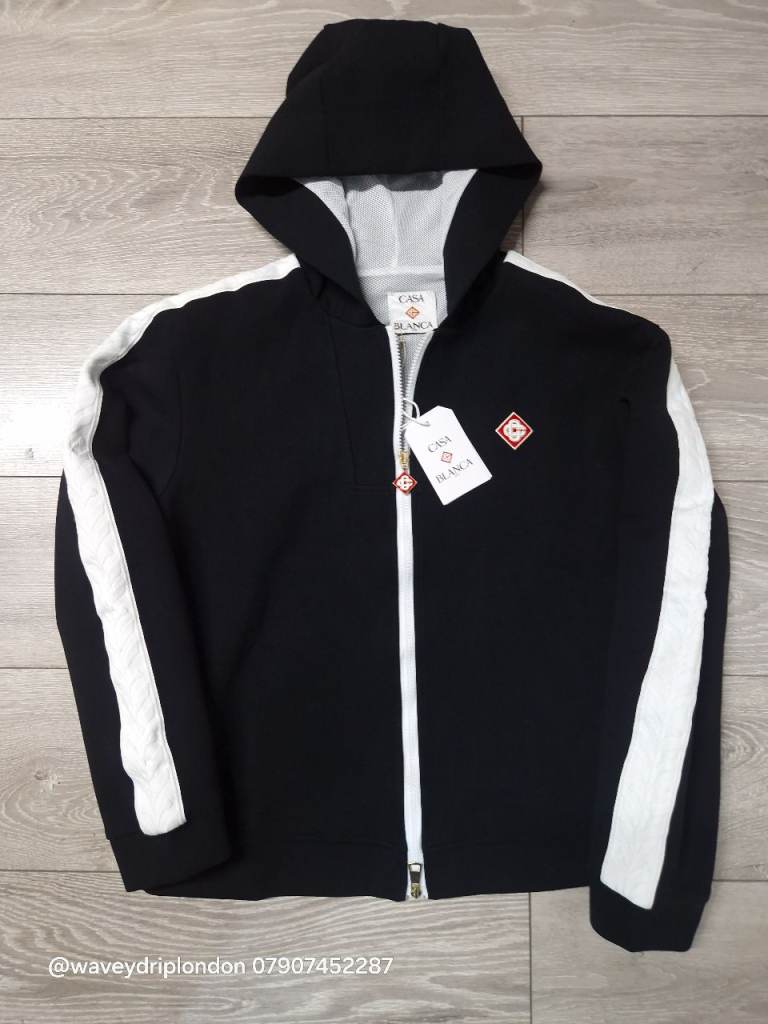 C.P. Company Black Hoodie with White Stripes – Brand New with Tags