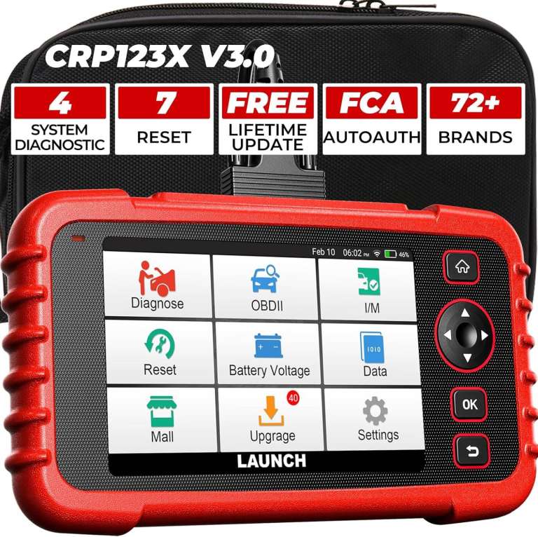 LAUNCH CRP123X V3.0 OBD2 Scanner / Diagnostic Tool for cars Touchscreen, Android, WiFi. Used once!