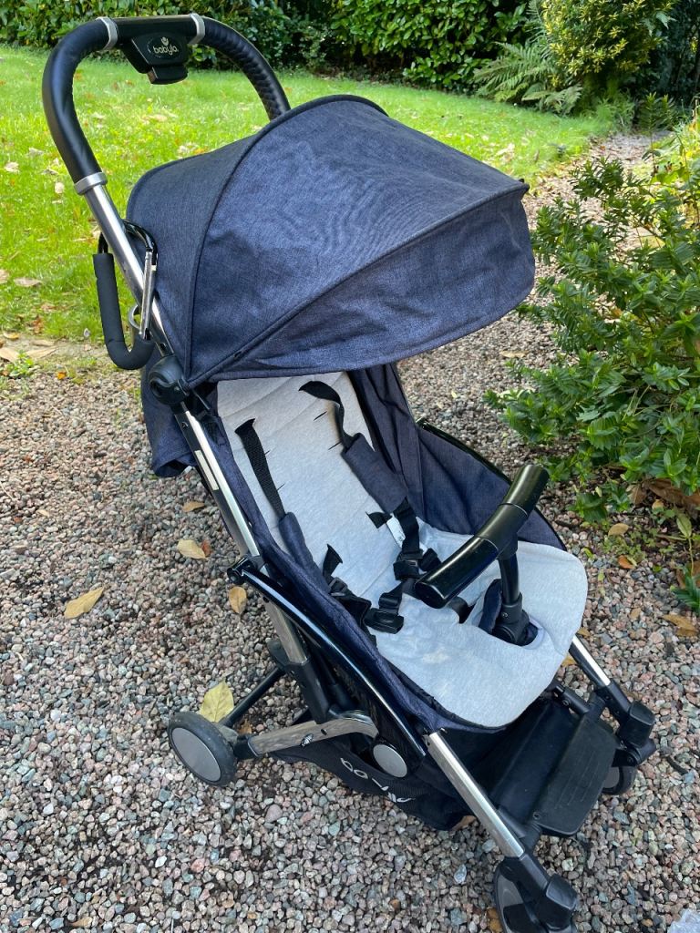 Babylo Lightweight Pushchair Stroller - Navy Blue & Grey