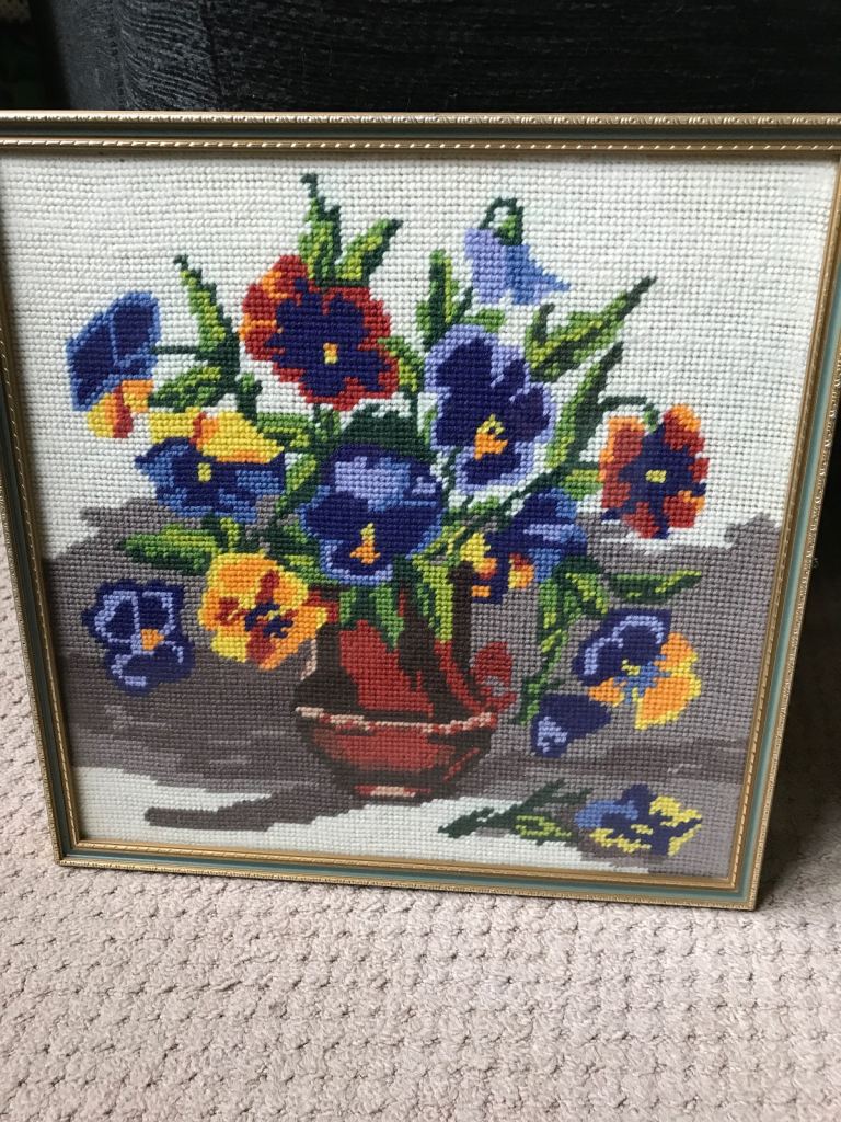 Vintage Needlework Embroidery Pictures x 3