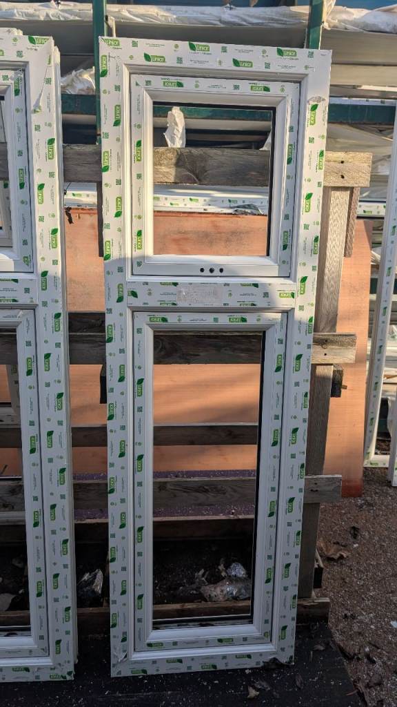 White UPVC flush sash window frame  