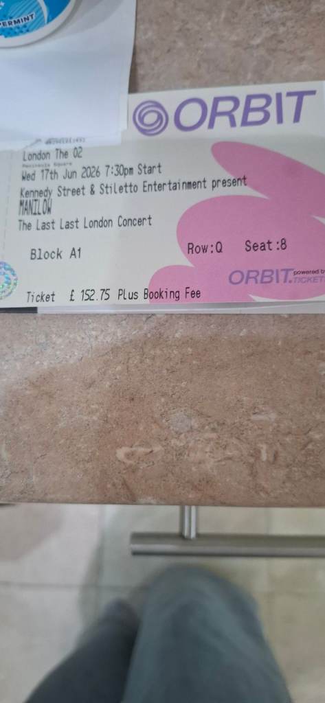 Barry Manilow Ticket Wed 17th June 2026