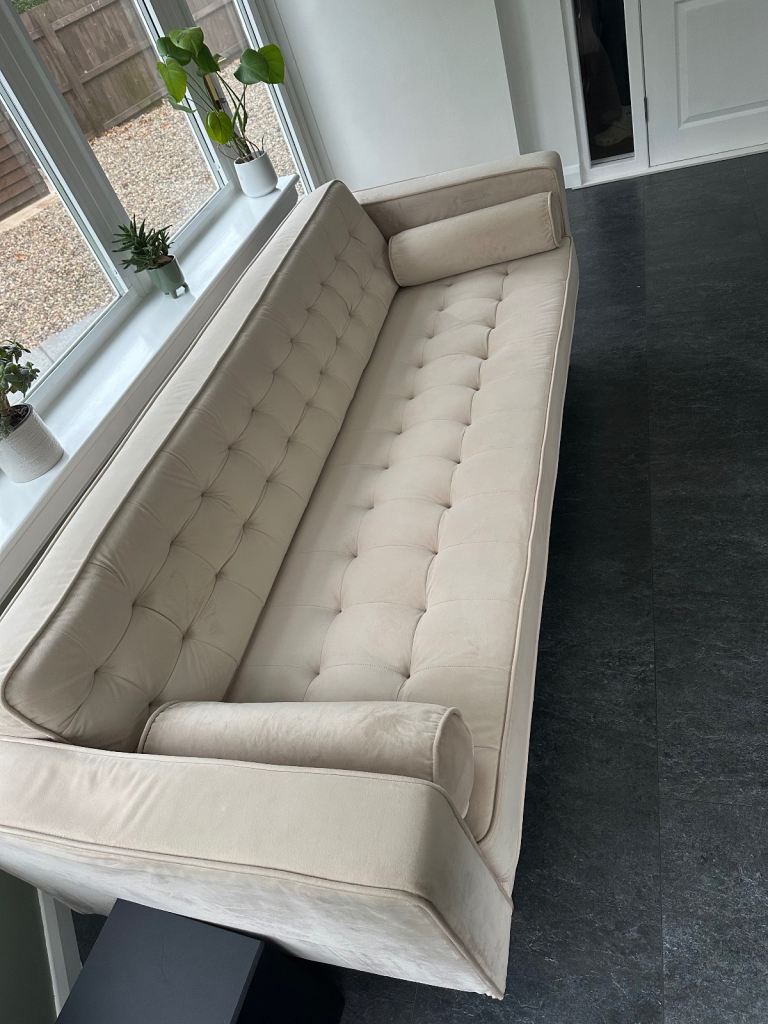 Suede Sofa on wooden legs