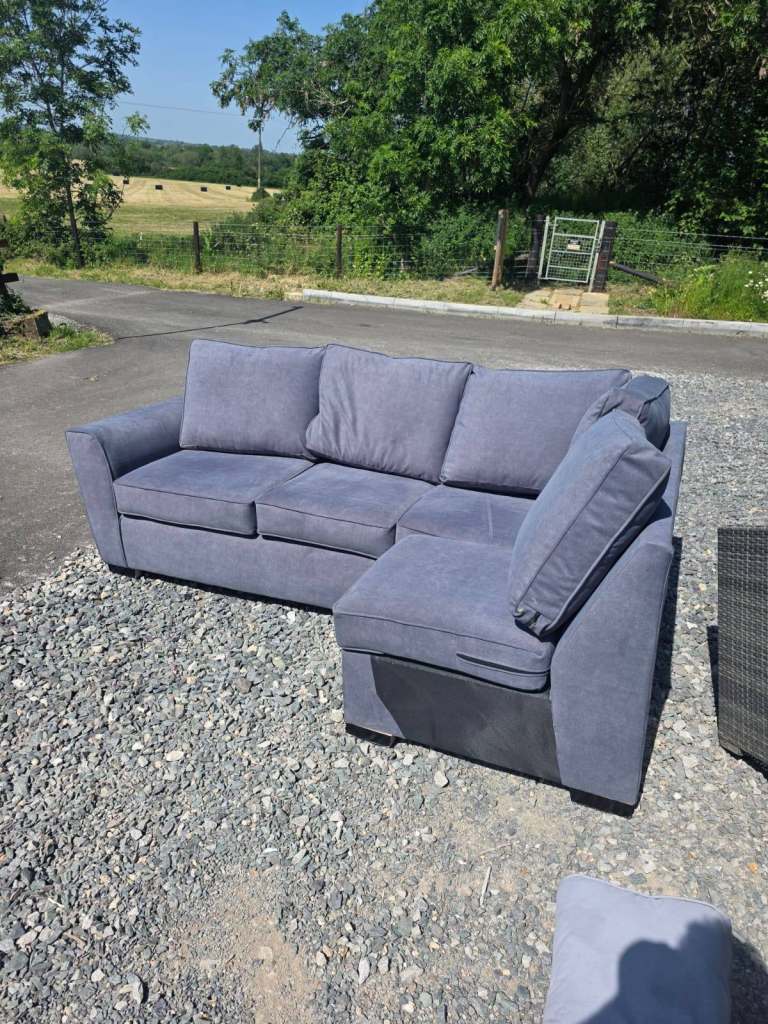 Comfy Blue Corner Sofa - Good Condition