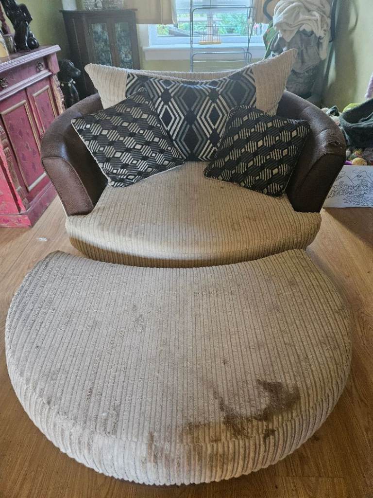Free lovley cuddle chair and footstool  