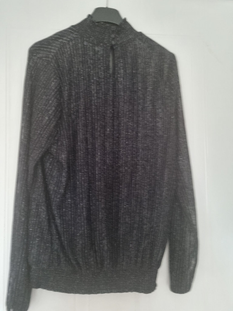 Next Print Lurex Striped Thread Blouse