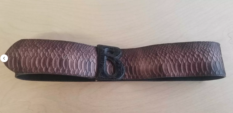 Biba Buckle Belt Ladies Brown Snake skin finish