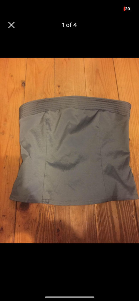 (276) Grey boob tube, size 12