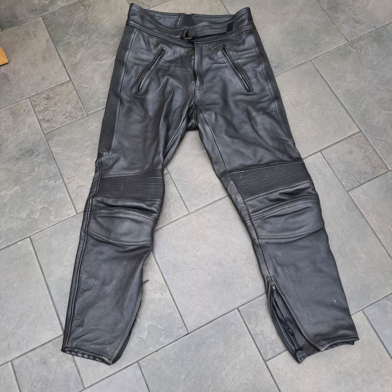 Belstaff Leather Motorcycle Trousers Jeans. Size UK36, Good Condition