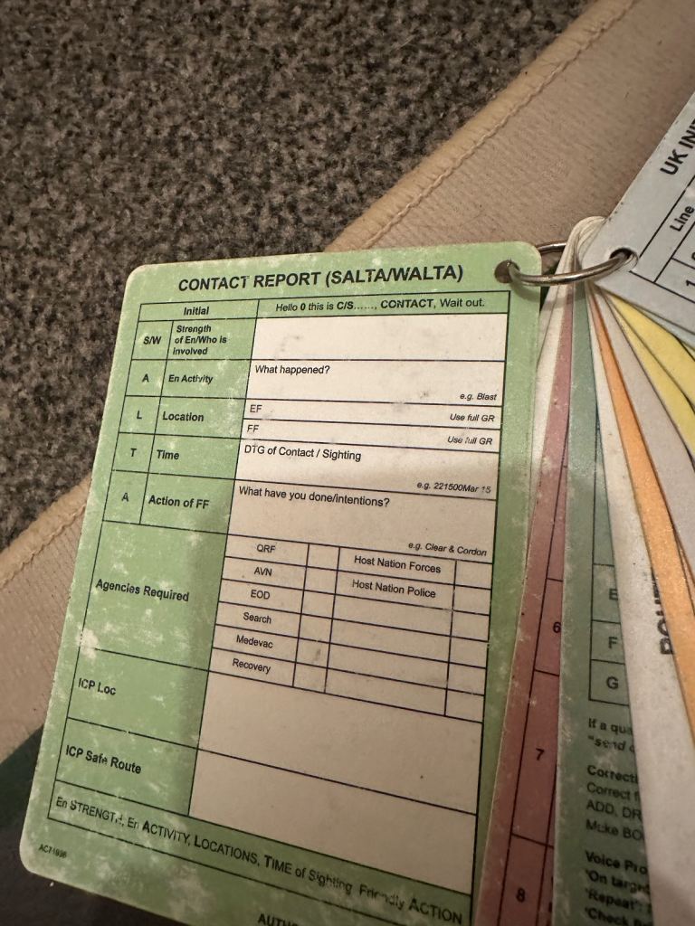 Military slates cards 