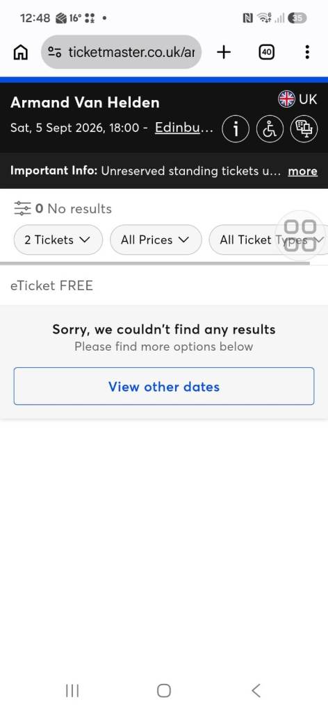 2 Armand Van Helden Tickets - Edinburgh, 5th September 2026