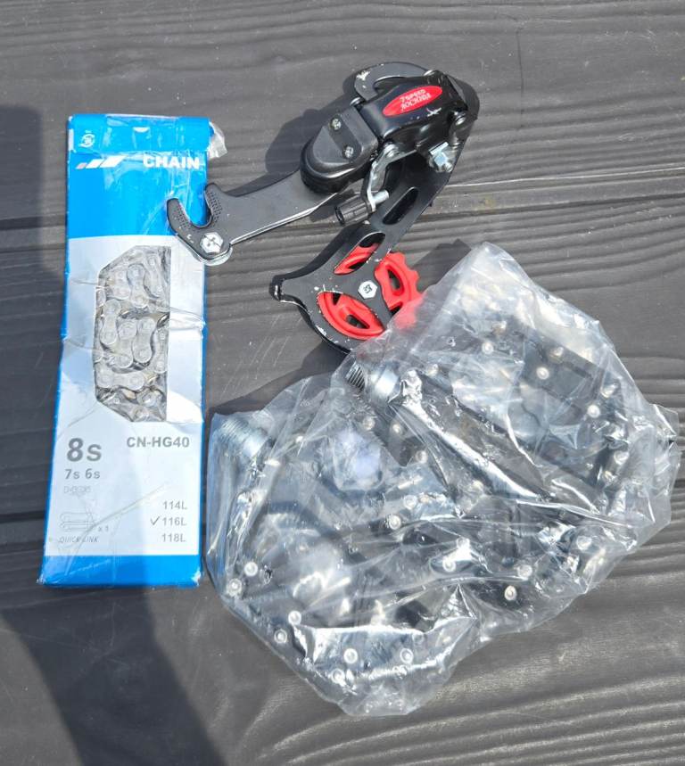 Bicycle spare parts, chain, pedals and gears
