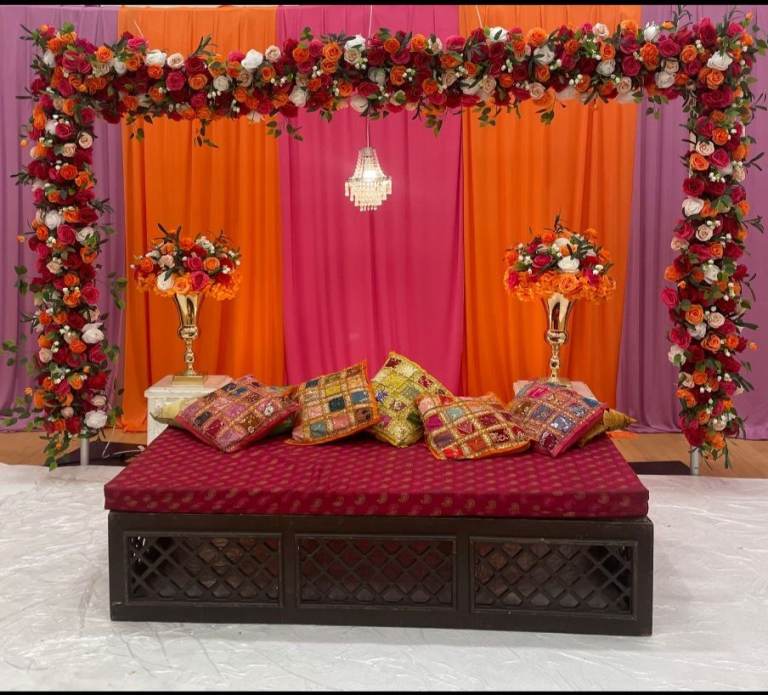 Mehndi stage decor hire
