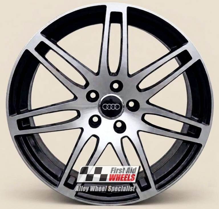 R328DCB Swap AUDI A6 C6 4F 4X 19'' GENUINE LE MANS GLOSS BLACK DIAMOND CUT ALLOY WHEELS