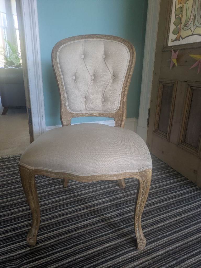 Brown and cream set of 6 dining chairs 
