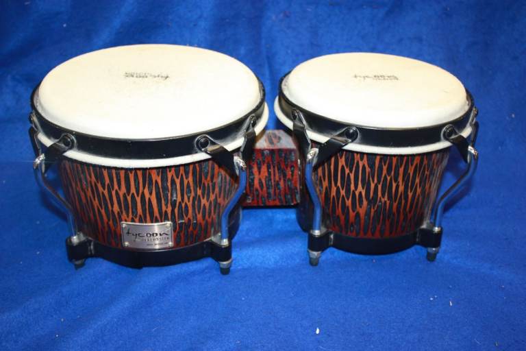 image for Tycoon Master Handcrafted Original Series Bongos Black Rims 7in + 8.1/2in Great Condition ~ £95 ono