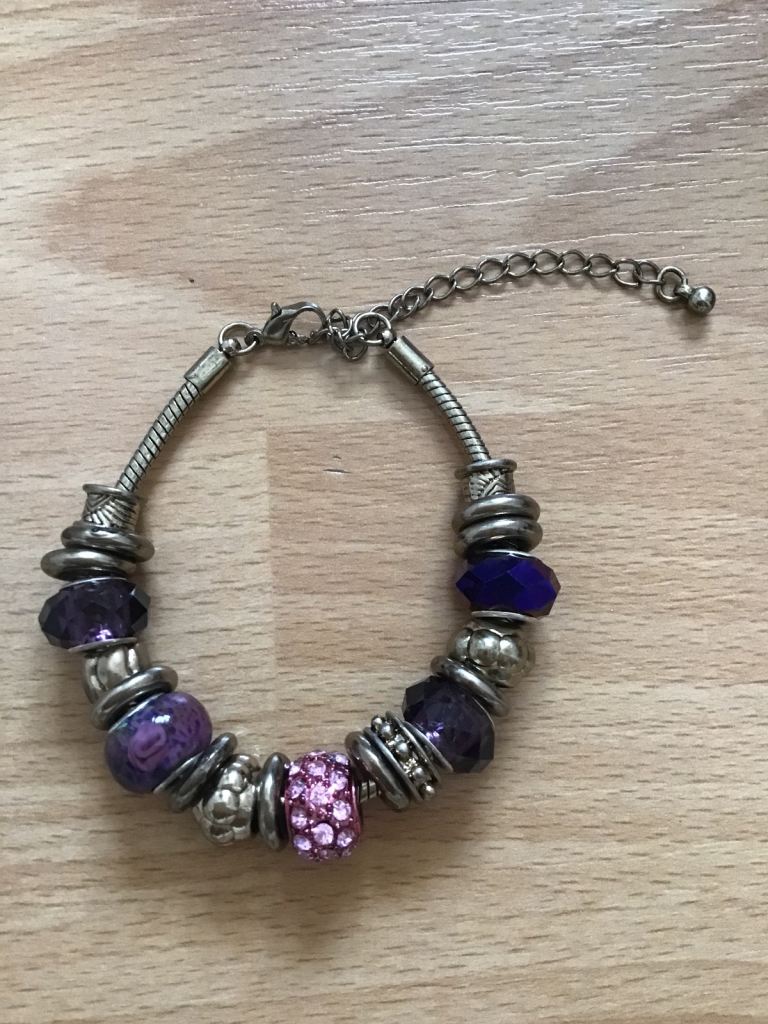 Brand New ‘Primark’ Purple Charms Bracelet, Pandora-Style