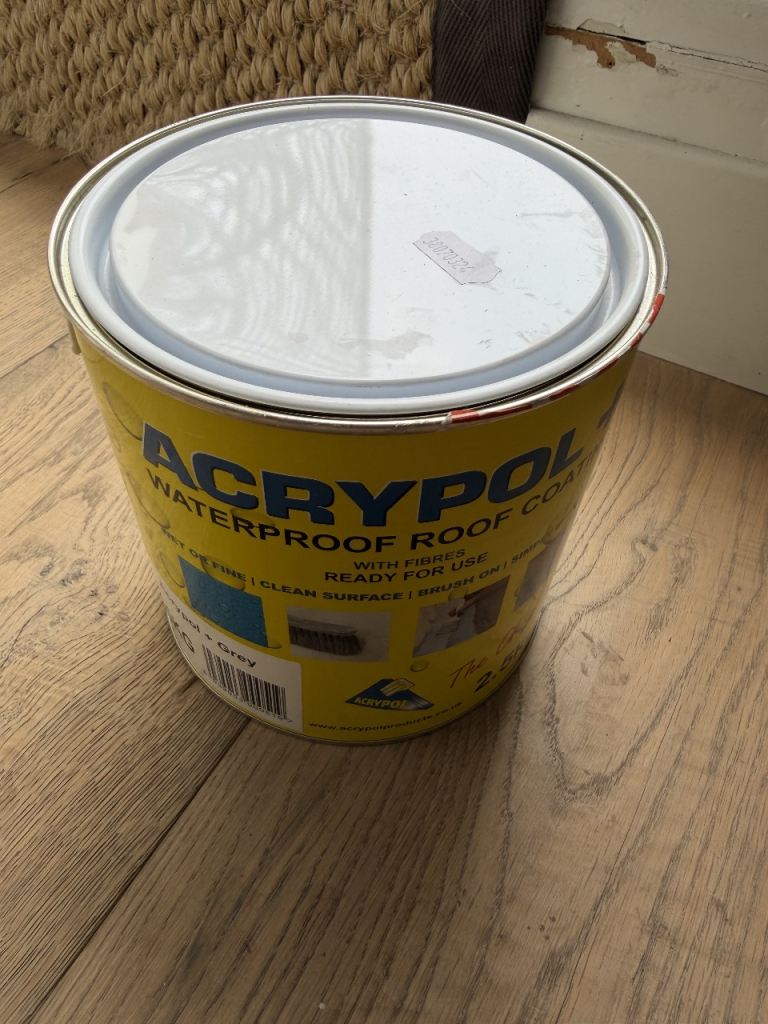 SEALED Cromar Acrypol+ Waterproof Roof Coating w/ Fibre Single Coat - Grey Black White