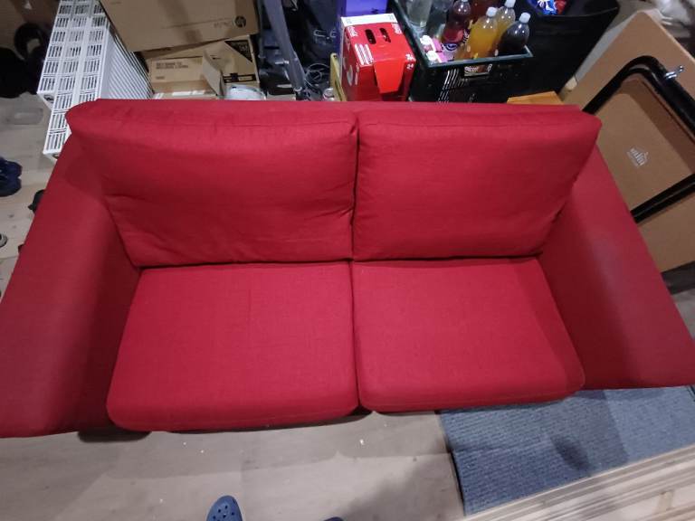 SCS Red 3 Seater Sofa 180x90x80 Good Condition