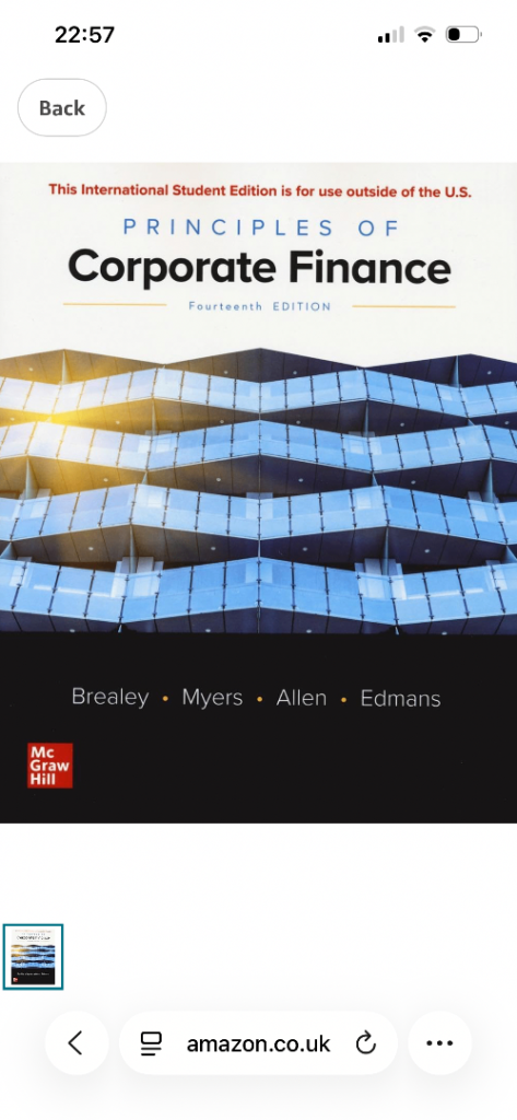 Principles of Corporate Finance ISE