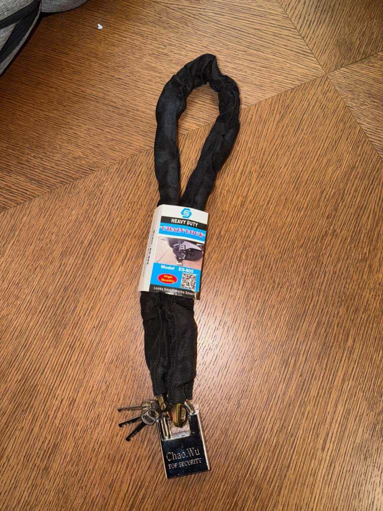 Heavy Duty Bike Lock Chain with Keys – Brand New